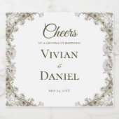 エレガントなウェディングワインボトルラベル スパークリングワインラベル (シングルラベル)