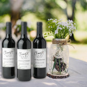 エレガントなウェディングワインボトルラベル – 6のセット ワインラベル