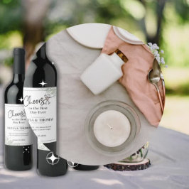 エレガントなウェディングワインボトルラベル – 6のセット ワインラベル