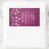 エレガントなウェディングワインラベルきらめくスターズベリー 長方形シール (バッグ)