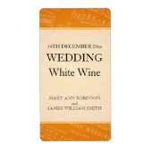 エレガントなウェディングワインラベルシートミュージックオレンジ ラベル (正面)