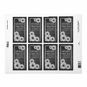 エレガントなウェディングワインラベルダリアフローラブラック ラベル (フルシート)