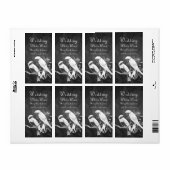 エレガントなウェディングワインラベルラブバード黒 ラベル (フルシート)