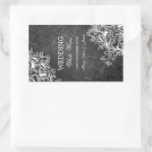 エレガントなウェディングワインラベルヴィンテージスワーズブラック 長方形シール (バッグ)