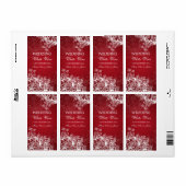 エレガントなウェディングワインラベルヴィンテージ渦巻き赤 ラベル (フルシート)