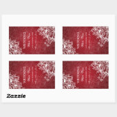 エレガントなウェディングワインラベルヴィンテージ渦巻き赤 長方形シール (シート)