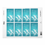 エレガントなウェディングワインラベル愛の鳥の青 ラベル (フルシート)