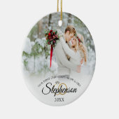 エレガントなウェディング初めてのクリスマスMr. and Mrs. 2写真 セラミックオーナメント (右)
