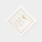 エレガントなウェディング実在ラブゴールドフォイル 箔ナプキン (右)