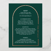 エレガントなウェディング実在詳細フォイルエンクロージャカード 箔招待状ポストカード (正面)