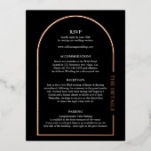 エレガントなウェディング実在詳細フォイルエンクロージャカード 箔招待状ポストカード (正面)