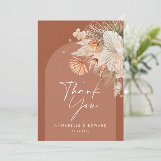 エレガントなウェディング感謝していを寺堀田モダン サンキューカード (スタンド正面)