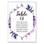 エレガントなウェディング披露宴ゲストシーティングチャート テーブルナンバー (正面)