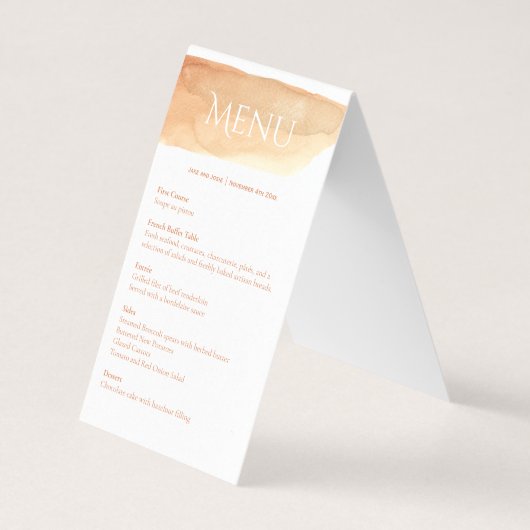 エレガントなウェディング披露宴メニューテーブルトップ (裏面)