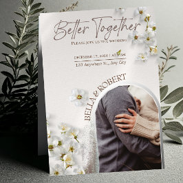 エレガントなウェディング招待状とシルバーグリッター 招待状