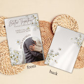 エレガントなウェディング招待状とシルバーグリッター 招待状