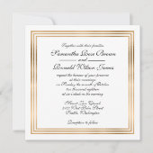 エレガントなウェディング招待状と金ゴールドフォイル縁ど 招待状 (正面)