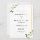 エレガントなウェディング招待状カード離れ – オリーブ 招待状 (正面)