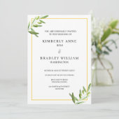 エレガントなウェディング招待状カード離れ – オリーブ 招待状 (スタンド正面)