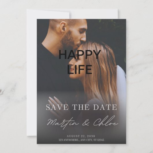 エレガントなウェディング招待状カード 招待状 (正面)