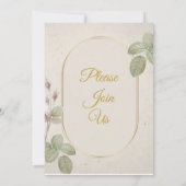 エレガントなウェディング招待状シンプル、花 招待状 (裏面)