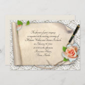 エレガントなウェディング招待状スクロール 招待状 (正面/裏面)