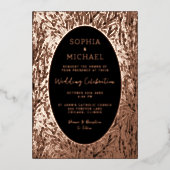 エレガントなウェディング招待状写真植物学離れの 箔シーズンカード (正面)