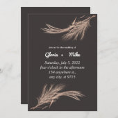 エレガントなウェディング招待状結婚グリーナリーのカード 案内状 (正面/裏面)