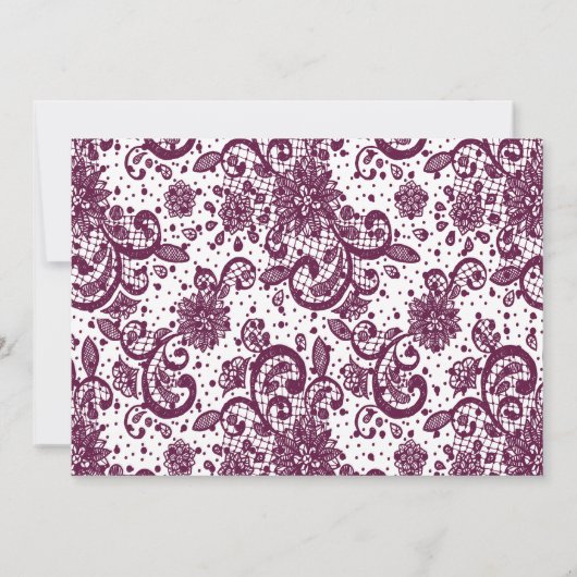 エレガントなウェディング招待状 – 紫5x7 招待状 (裏面)