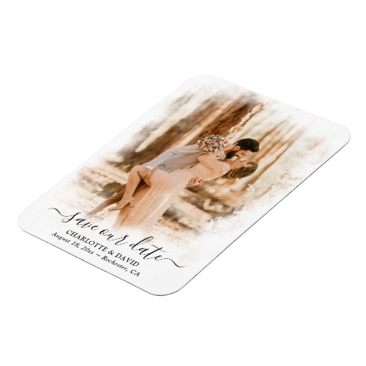 エレガントなウェディング救写真 マグネット (左側)