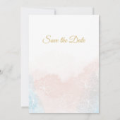 エレガントなウェディング淡い色の招待状、ピンクとブルー 招待状 (裏面)