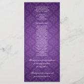 エレガントなウェディング王室のプログラムクラウンパープル プログラム (裏面)