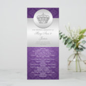 エレガントなウェディング王室のプログラムクラウンパープル プログラム (スタンド正面)