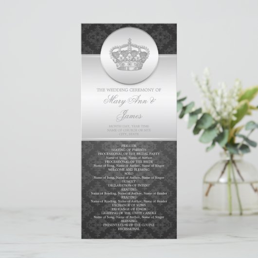 エレガントなウェディング王室のプログラムクラウンブラック プログラム (スタンド正面)