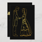 エレガントなウェディング祝招待状に参加 招待状 (正面/裏面)