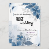 エレガントなウェディング祝招待状、愛と峠 シーズンカード (正面/裏面)