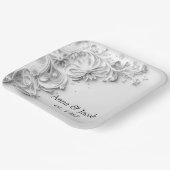 エレガントなウェディング紙クリ縁どリング ペーパープレート (傾斜あり)