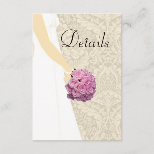 エレガントなウェディング結婚ガウンの詳細 エンクロージャーカード (正面)