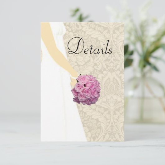 エレガントなウェディング結婚ガウンの詳細 エンクロージャーカード (スタンド正面)