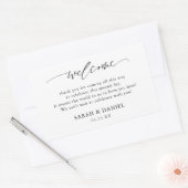 エレガントなウェディング結婚ギフトのウェルカムバスケット 長方形シール (封筒)