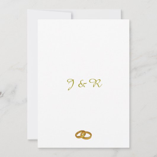 エレガントなウェディング結婚リング 招待状 (裏面)