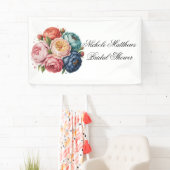 エレガントなウェディング結婚牡丹のリースブライダルシャワー 横断幕 (インサイチュ)