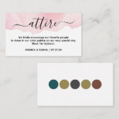 エレガントなウェディング衣装ゲストドレスコードカード エンクロージャーカード (正面/裏面)