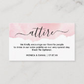 エレガントなウェディング衣装ゲストドレスコードカード エンクロージャーカード (正面)
