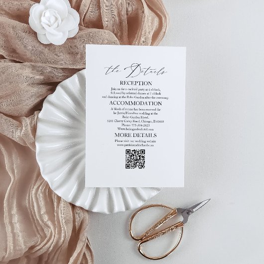 エレガントなウェディング詳細エンクロージャカード 招待状