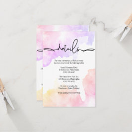 エレガントなウェディング詳細カード。招待状