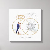 エレガントなウェディング誓い金ゴールドダイヤモンドリングや輪写真 キャンバスプリント (正面)