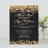 エレガントなウェディング金ゴールドライト 招待状 (スタンド正面)