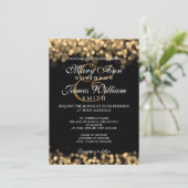エレガントなウェディング金ゴールドライト 招待状 (スタンド正面)