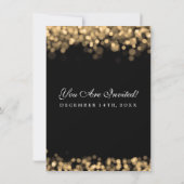 エレガントなウェディング金ゴールドライト 招待状 (裏面)